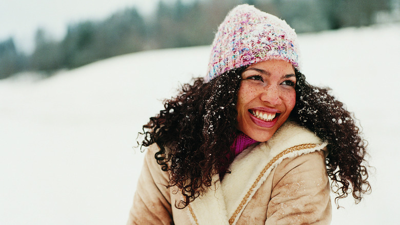 Woman in snow