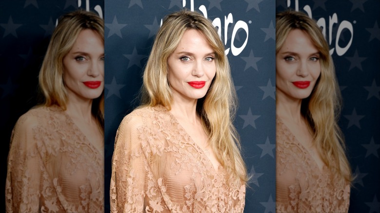Angelina Jolie on the 2025 Critics Choice Awards red carpet