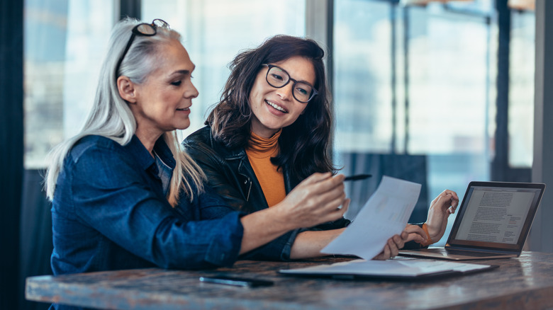 Women in meeting