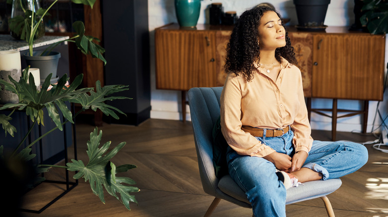 Woman meditating