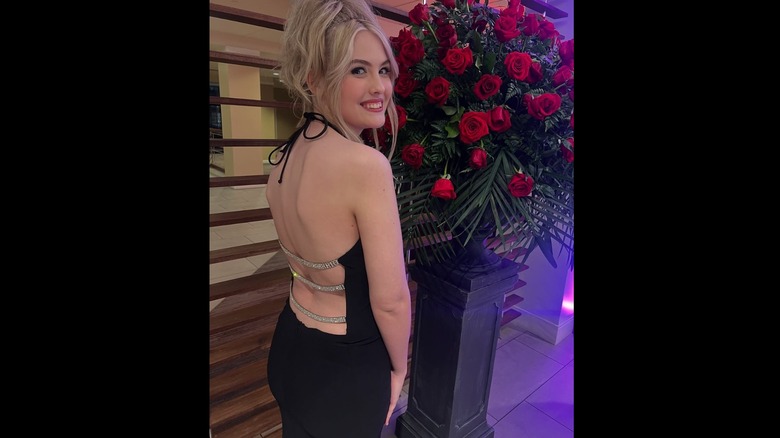 Dannielynn Birkhead wearing a dress from Anna Nicole Smith's archive