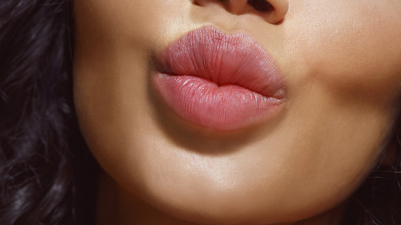Puckered lips