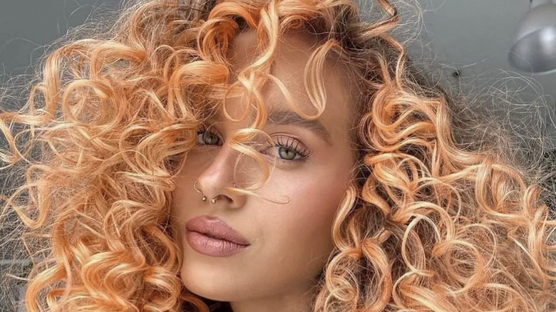 Apricot blonde curls