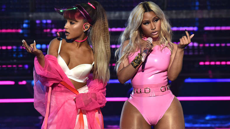 Ariana Grande and Nicki Minaj perform onstage