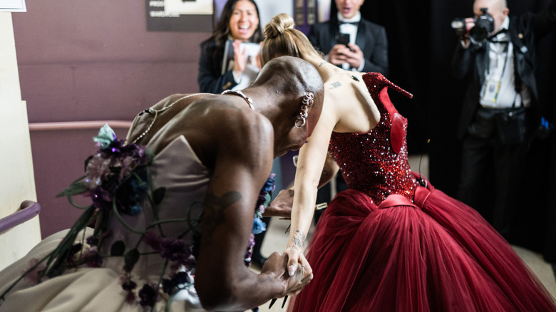 Cynthia Erivo and Ariana Grande at the 2025 oscars