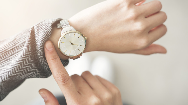 Woman wearing a watch