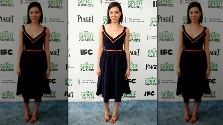 Aubrey Plaza attends the 2014 Film Independent Spirit Awards