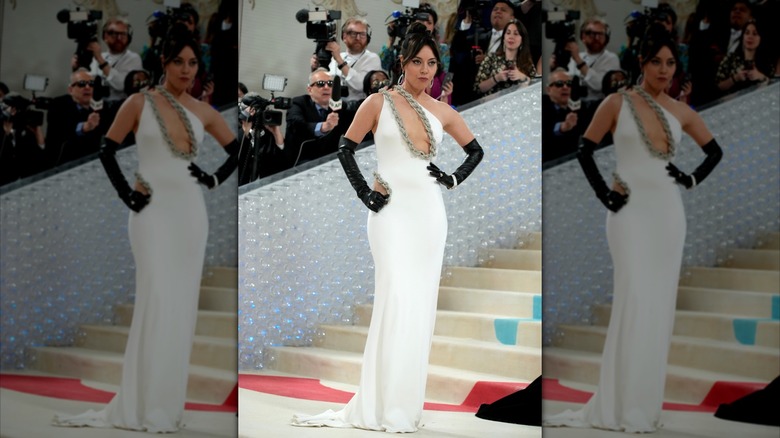 Aubrey Plaza attends the 2023 Met Gala Celebrating "Karl Lagerfeld: A Line Of Beauty"