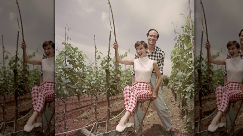 Audrey Hepburn and Mel Ferrer in Italy in 1955