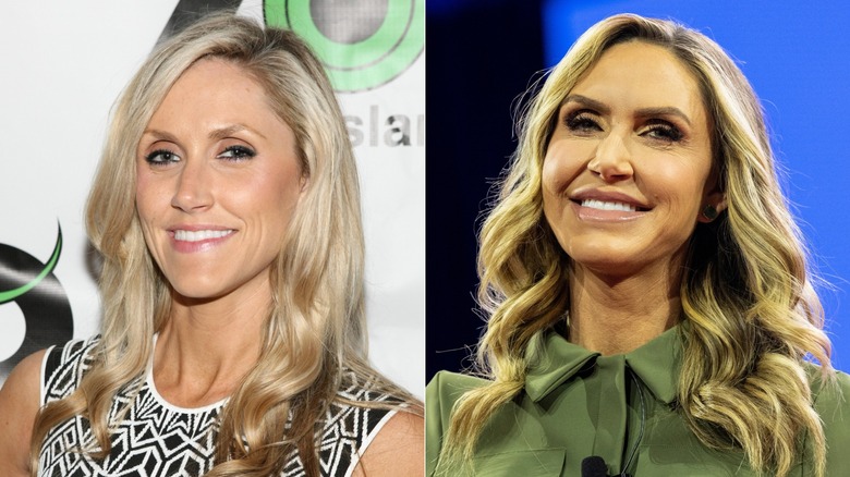 Side-by-side photos of Lara Trump comparing her look from when she was younger to her current look