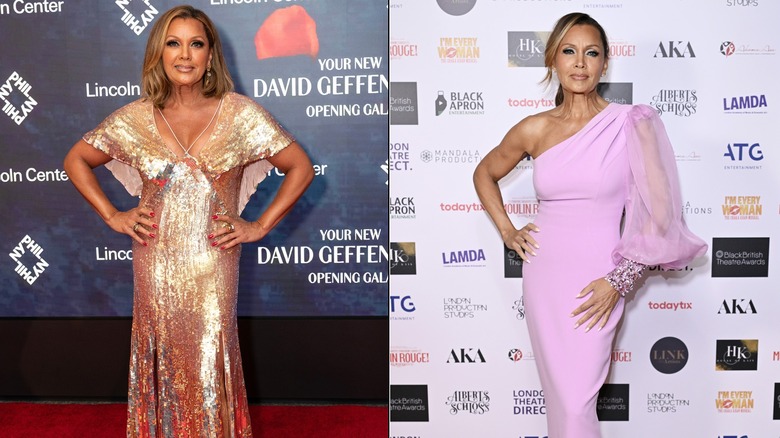 L: Vanessa Williams attends New York Philharmonic gala celebrating opening of new David Geffen Hall at Lincoln Center on October 26, 2022  / R: Vanessa Williams attends The Black British Theatre Awards 2025