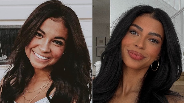 Layla Taylor smiling in 2019 and pulling the same pose in 2026, side by side photos