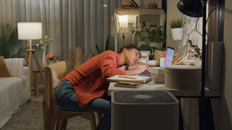 A woman feeling exhausted
