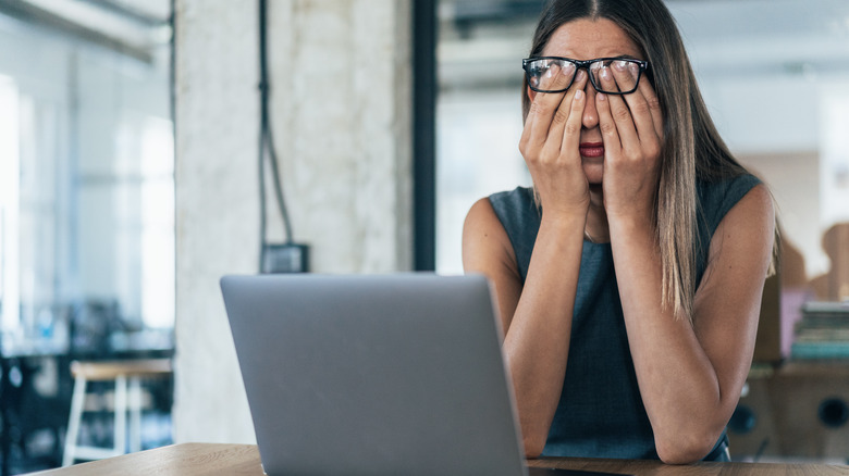 A woman feeling exhausted