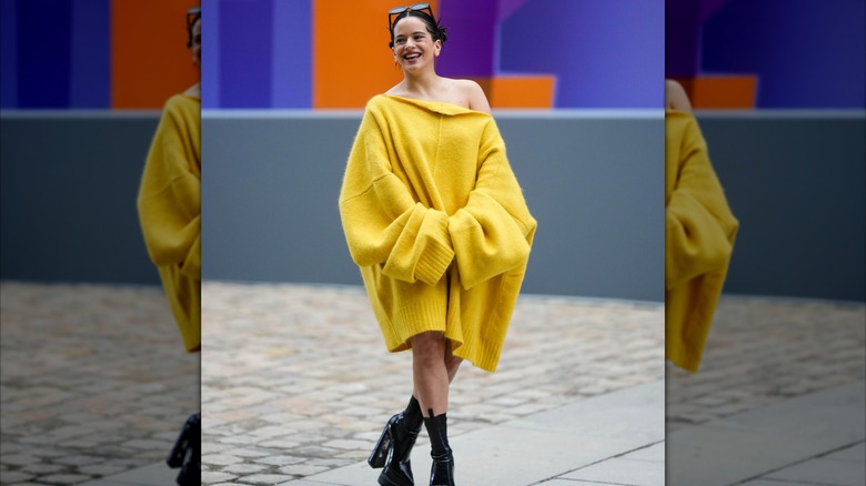 Woman in an off the shoulder top