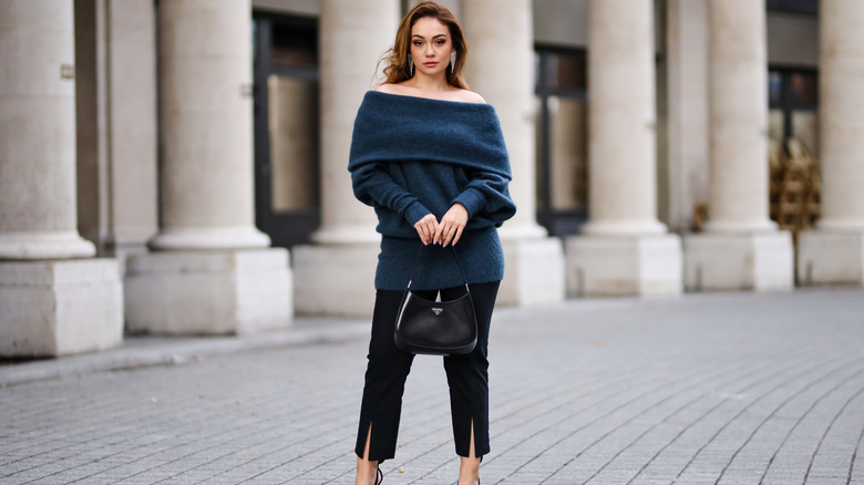 Woman in off the shoulder top