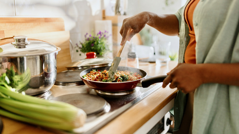 Woman cooking healthy meal