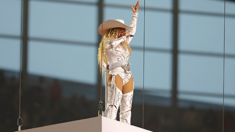 Beyoncé elevated at the NFL halftime show on Christmas Day