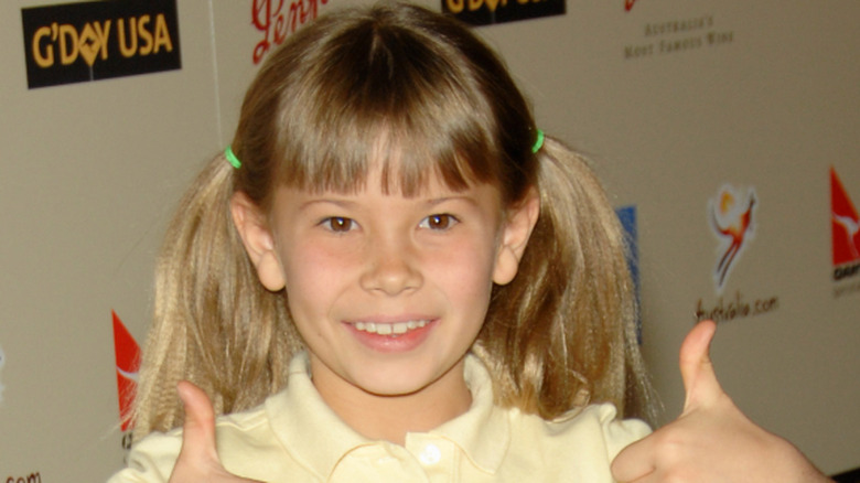 Bindi Irwin with pigtails in 2007
