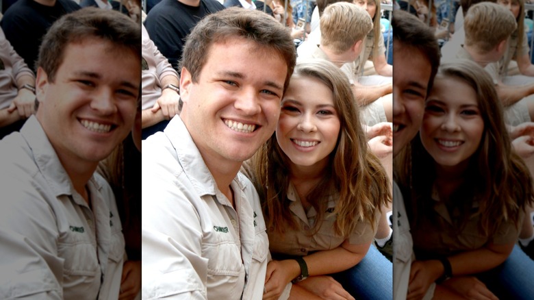 A selfie of Chandler Powell and Bindi Irwin while seated