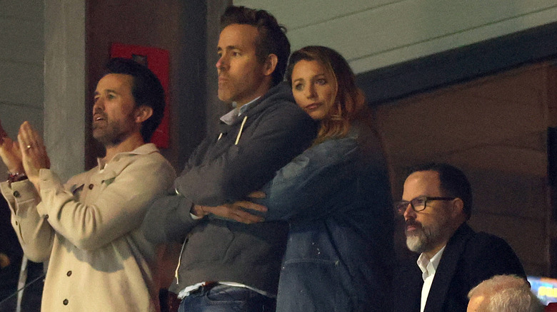 Blake Lively and Ryan Reynolds at a Wrexham match