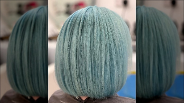 Bob with light powder blue color