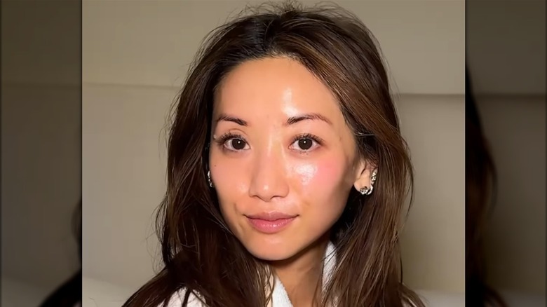 Brenda Song during a facial