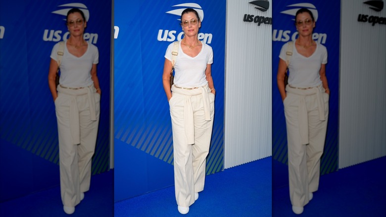 Bridget Moynahan in white at the US Open