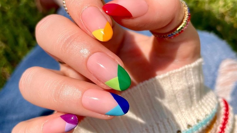 Multi colored nail art