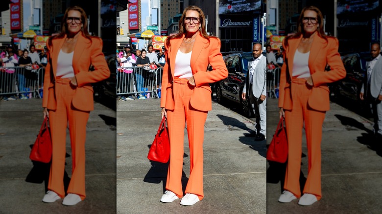 Brooke Shields arrives at GMA on September 16, 2024 in New York City