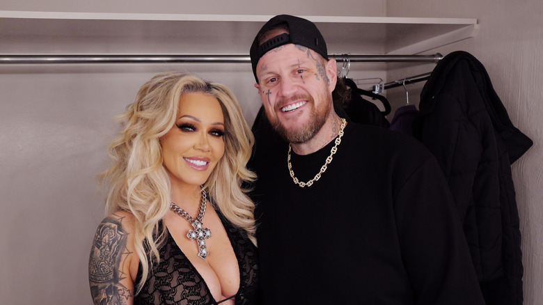 Bunnie XO and Jelly Roll attend Stripped Down: Unfiltered and Unapologetic Tour in Nashville, Tennessee at James K. Polk Theater on February 22, 2026