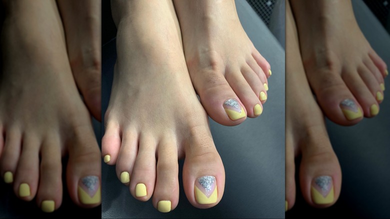 butter yellow pedicure idea