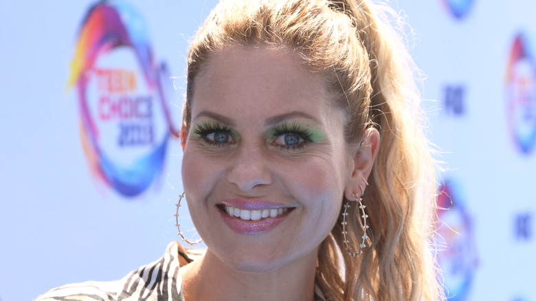 Candace Cameron Bure with neon green eyeshadow