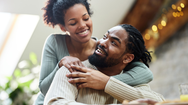 Couple embracing