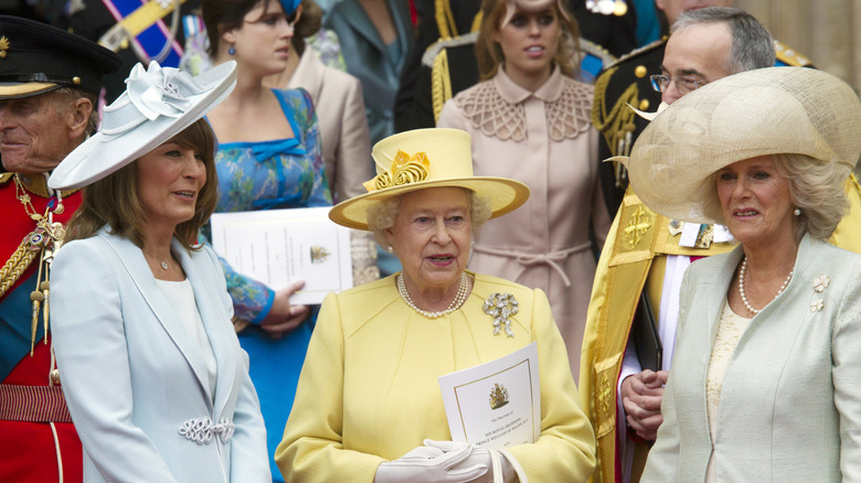 Carole Middleton, Queen Elizabeth II and Queen Camilla pictured in 2011