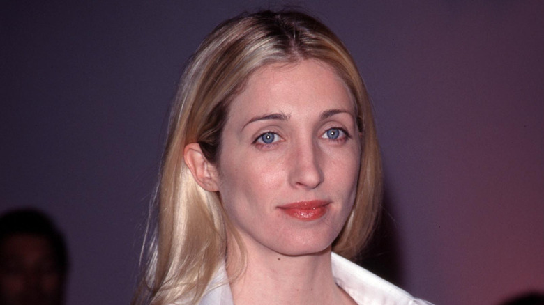 Carolyn Bessette Kennedy in a white shirt close up