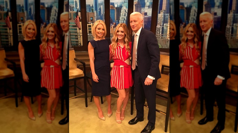 Billie Lourd with Kelly Ripa and Anderson Cooper