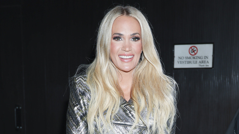 Carrie Underwood with platinum blonde hair