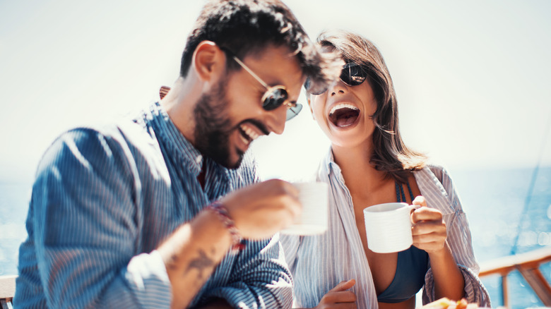 couple laughs