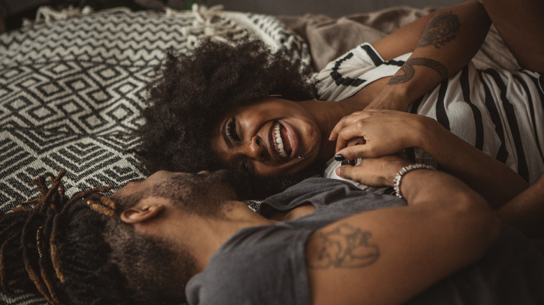couple laughing