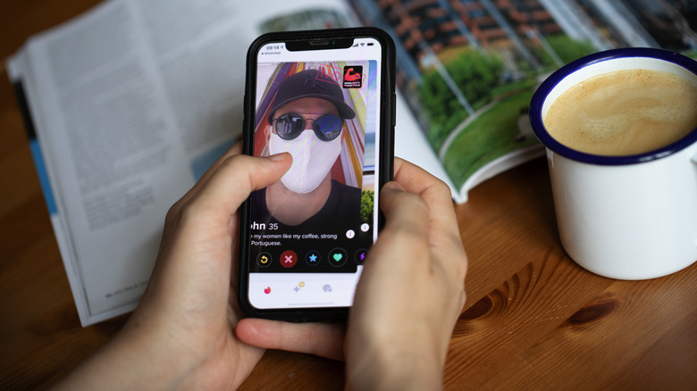 Dating profile on a phone