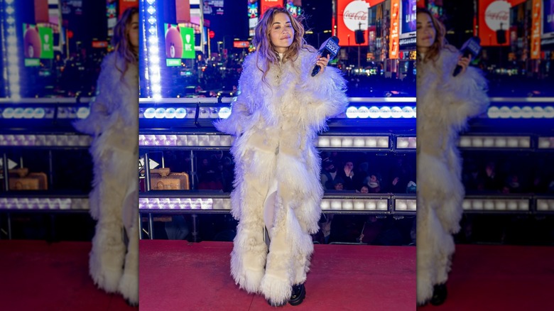 Rita Ora in Times Square on New Year's Eve 2024