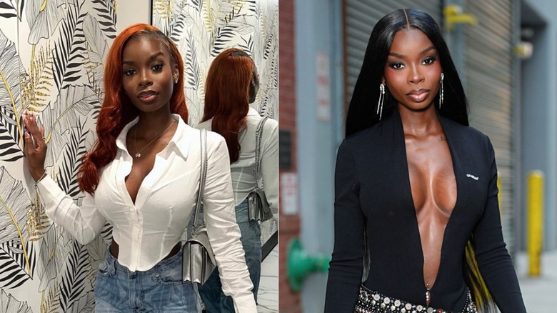 Olandria Carthen in a photo on Instagram and later walking in New York in 2025