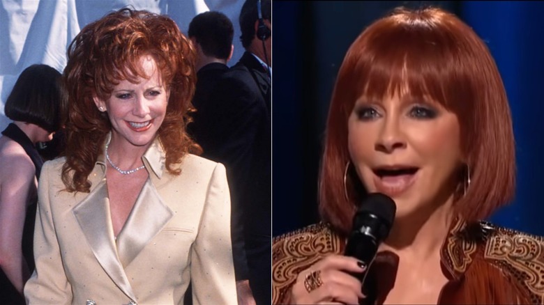 Reba McEintre wearing wigs