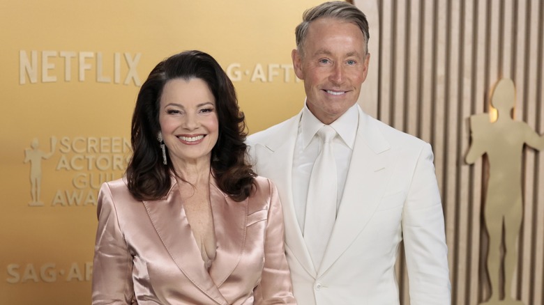 Fran Drescher and Peter Marc Jacobson on the red carpet