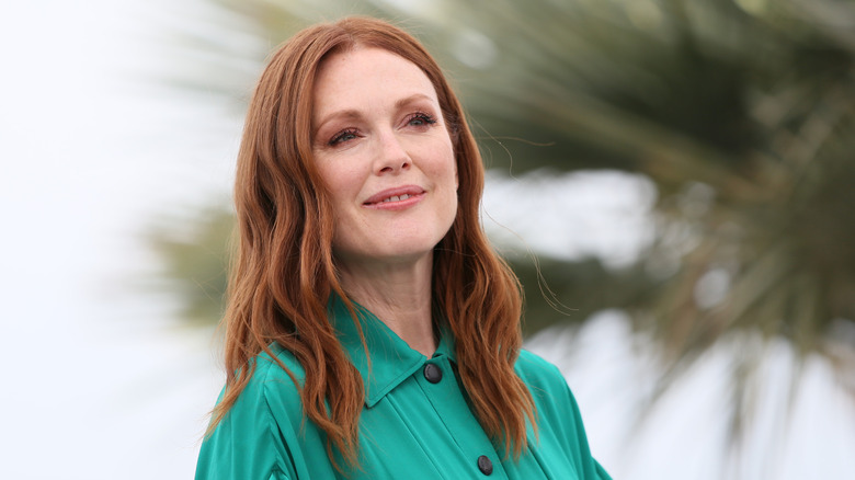 Julianne Moore wearing green