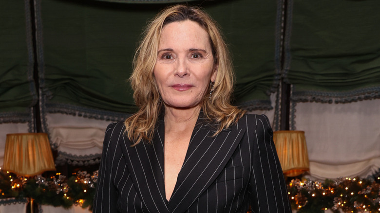 Kim Cattrall at the Dolce & Gabbana Christmas party in december 2024