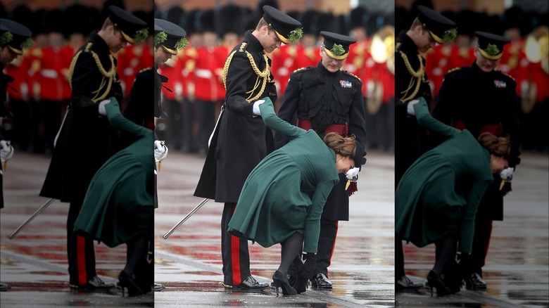 Kate Middleton's shoe is stuck to a grate at an event