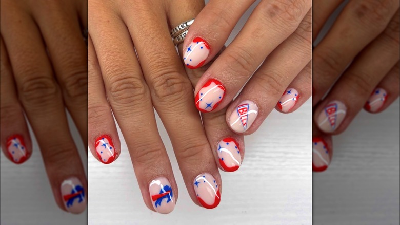 A short manicure of the Buffalo Bills up close on Instagram