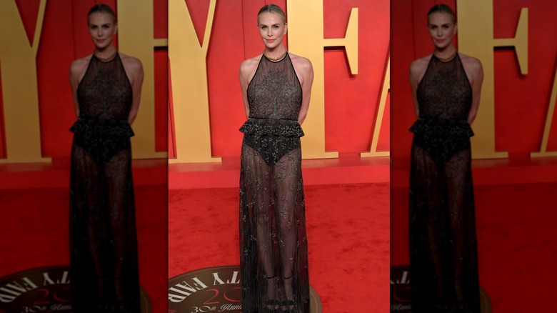 Charlize Theron at the Oscars Vanity Fair party 2024